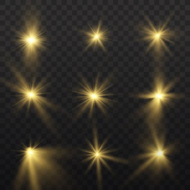 Parlayan yıldız, parlayan güneş, ışıldayan toz.