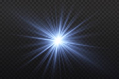 Parlayan parlak mavi yıldız, parlayan toz.