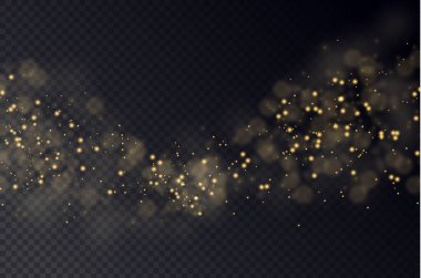 Sarı toz, güzel ışık parlamaları, bokeh etkisi