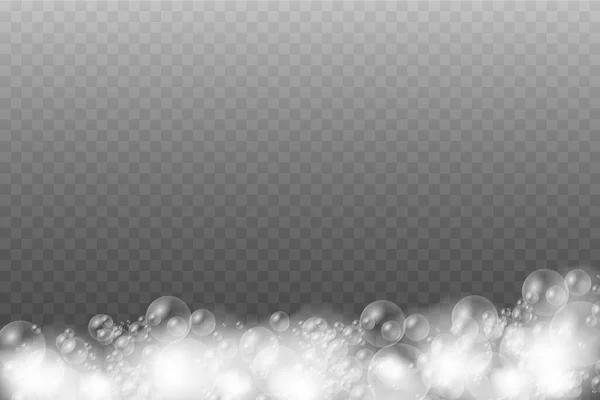 Badskum med schampo bubblor för bakgrund. — Stock vektor