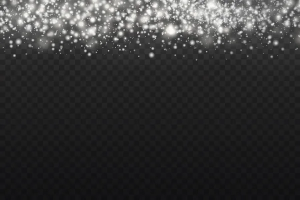 Bianco scintilla luce, scintillanti particelle di polvere magica — Vettoriale Stock
