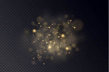 Sarı toz, güzel ışık parlamaları, bokeh etkisi