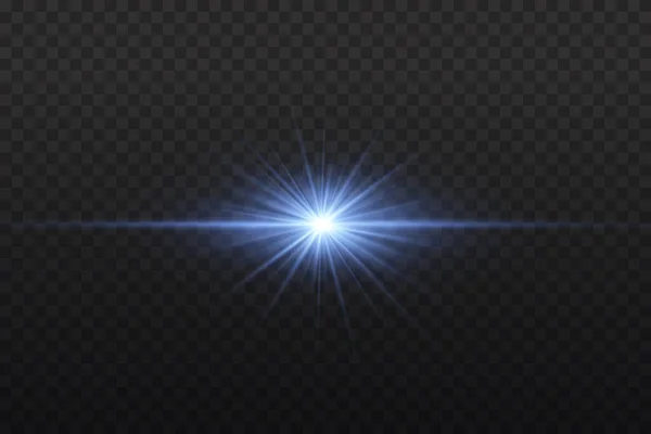 Kék ragyogó fény fényes csillag, csillogó por. — Stock Vector