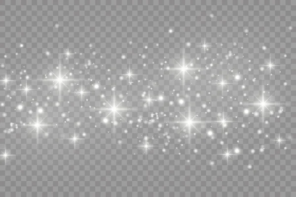 白い火花光輝く魔法の塵粒子 — ストックベクタ