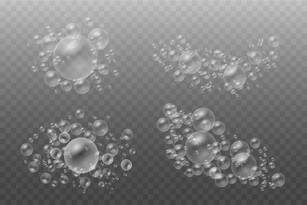 Espuma de baño con burbujas de champú para fondo. — Archivo Imágenes Vectoriales