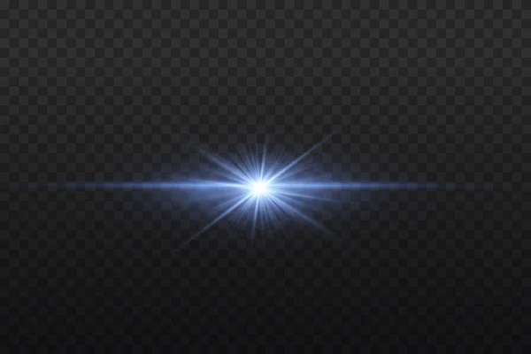 Luz brillante azul estrella brillante, polvo brillante. — Vector de stock