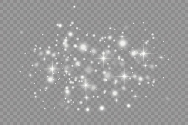 白色的火花闪耀，神奇的尘埃微粒闪耀 — 图库矢量图片