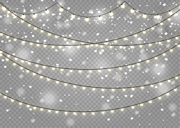 Lampy LED-światło migające, dekoracja girlandy — Wektor stockowy