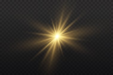 Parlayan yıldız, parlayan güneş, ışıldayan toz.