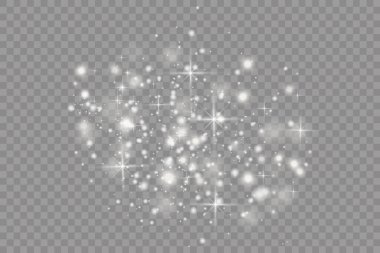 Beyaz kıvılcımlar saçar, sihirli toz zerreleri