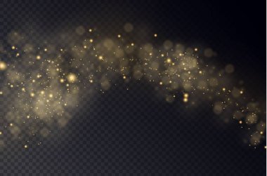 Sarı toz, güzel ışık parlamaları, bokeh etkisi