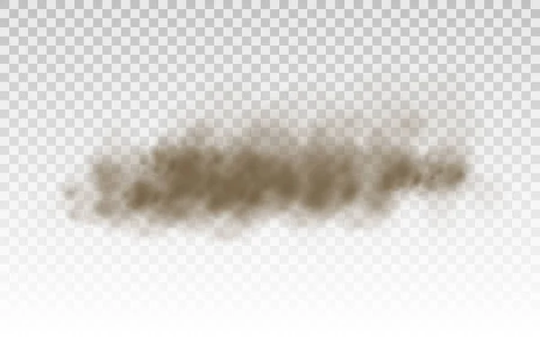 Sable volant, nuage de poussière brune, tempête de sable du vent. — Image vectorielle