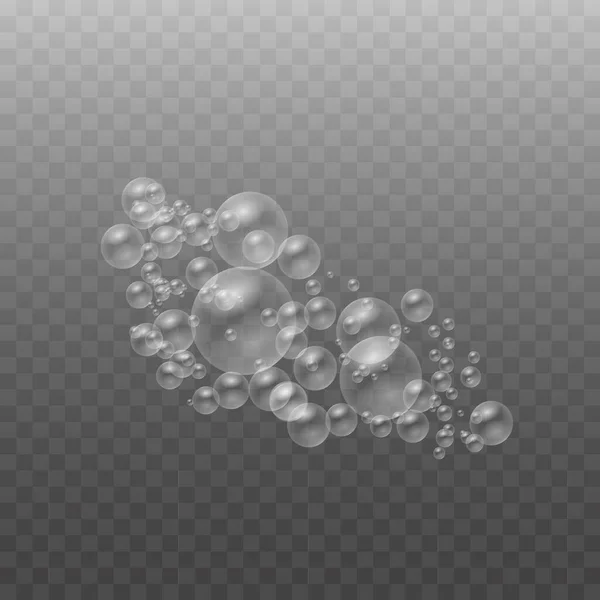 Badskum med schampo bubblor för bakgrund. — Stock vektor
