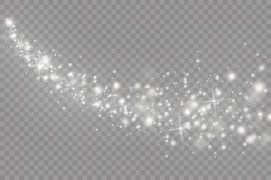 Beyaz kıvılcımlar saçar, sihirli toz zerreleri