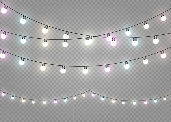 Lampy LED-światło migające, dekoracja girlandy — Wektor stockowy