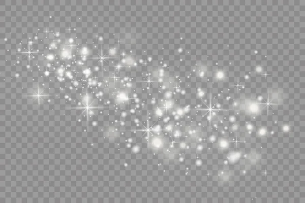 Білі іскри легкі, блискучі магічні частинки пилу Стокова Ілюстрація