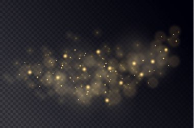 Sarı toz, güzel ışık parlamaları, bokeh etkisi