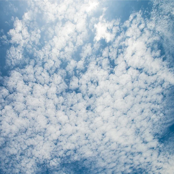 Cielo azul y nubes esponjosas blancas — Foto de Stock