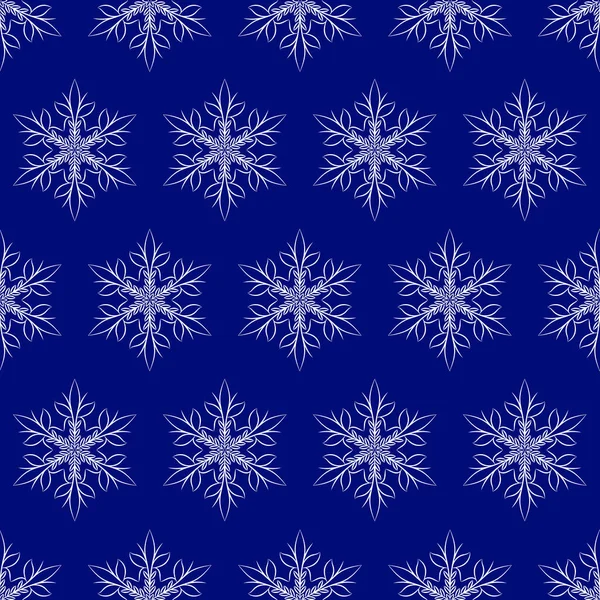 Зимняя сасико бесшовная модель со снежинками. — стоковый вектор