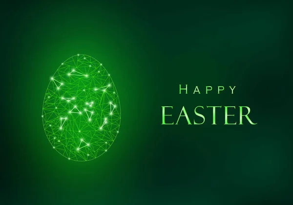 Happy Easter ontwerp met ei van polygon gaas. — Stockvector