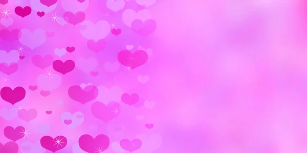 Romantic pink background with hearts. — Stock Photo, Image