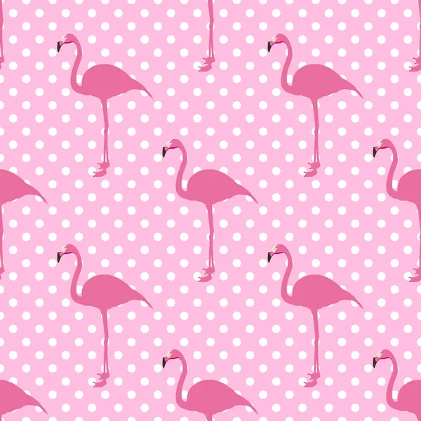 Zomer naadloos patroon met roze flamingo. — Stockvector