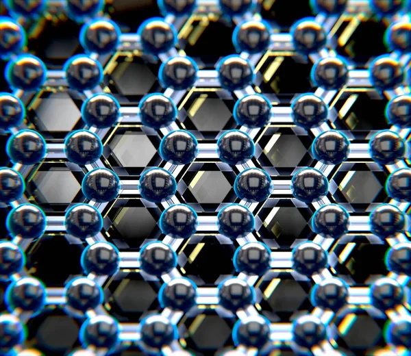 Close Graphene Structure Depth Field Chromatic Dispersion — Stock Photo, Image