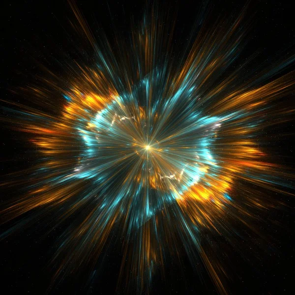 우주에서 폭발하는 그리고 중심에 속도로 움직이는 입자들이 폭발하는 로열티 프리 스톡 이미지