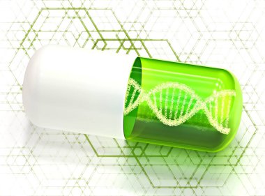 Görünür DNA 'lı gelecekteki tıbbi haplar.