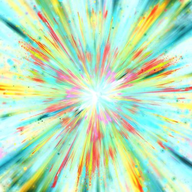 Beyaz arkaplanda pastel renkli mürekkep patlaması