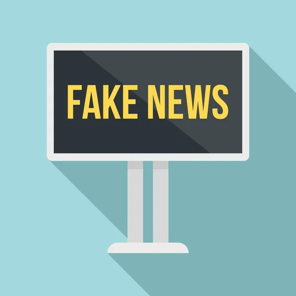 Billboard fake nieuws icoon, platte stijl — Stockvector