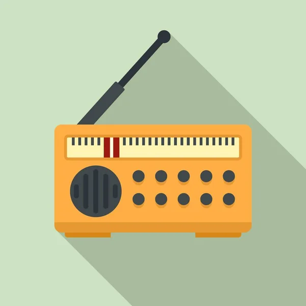 Radio fake news icon, flat style — Stock Vector