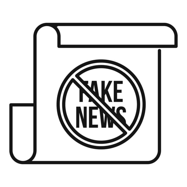 Fake nieuws icoon, outline stijl — Stockvector