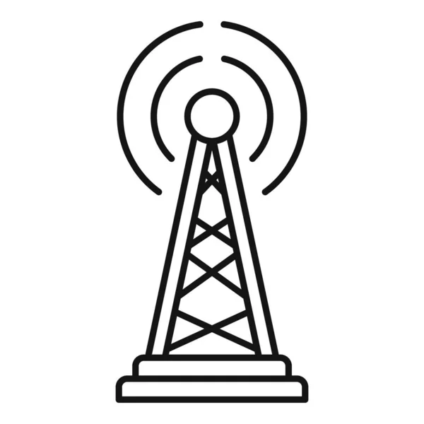 Tower TV fake ikona wiadomości, zarys stylu — Wektor stockowy
