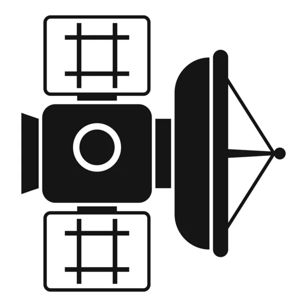 Piatto icona satellitare, stile semplice — Vettoriale Stock