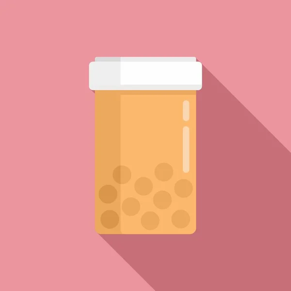 Pill jar icon, flat style — Stock Vector