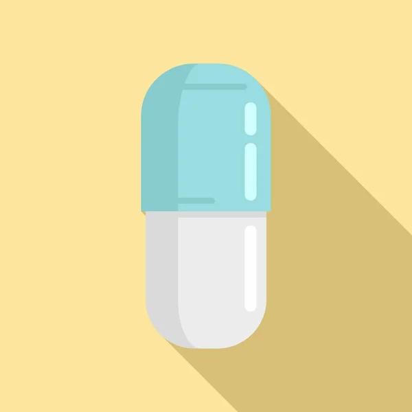 Pillola di prescrizione pillola icona, stile piatto — Vettoriale Stock