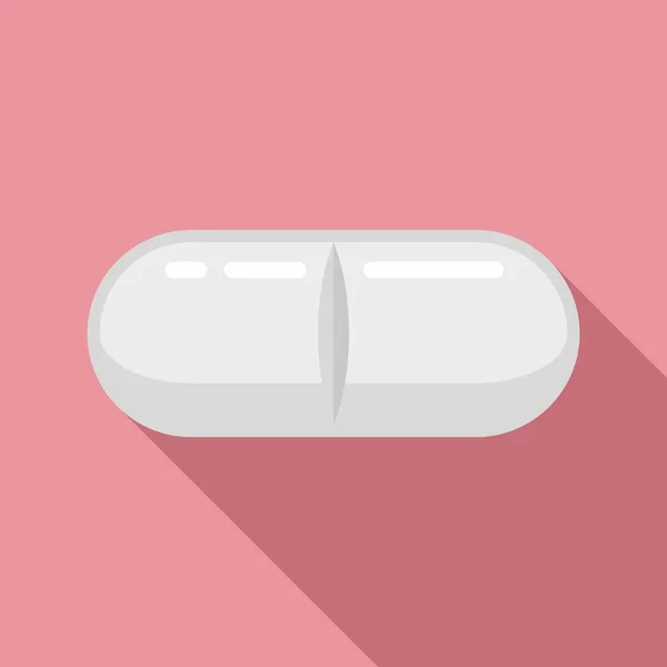 Dose capsule pill icon, flat style — Stock Vector