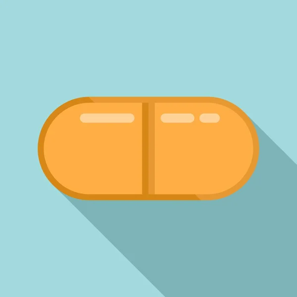 Medicine pill icon, flat style — Stock Vector