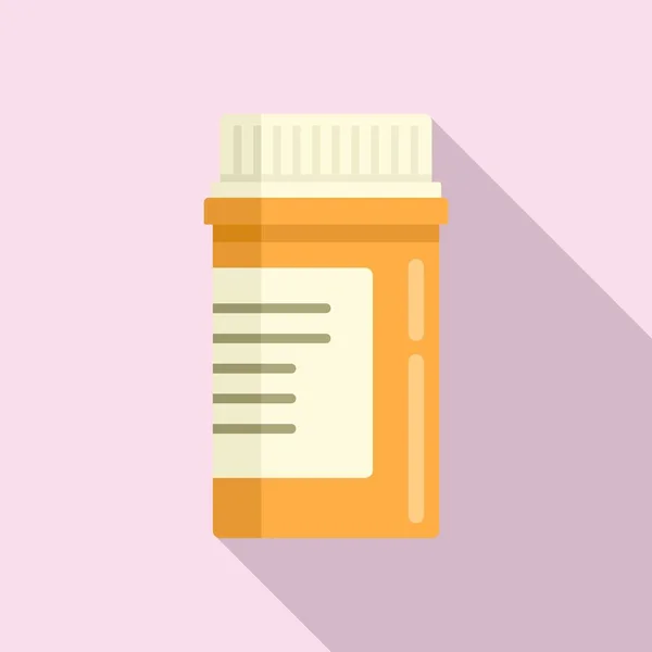 Icône de pot de pilule d'aspirine, style plat — Image vectorielle