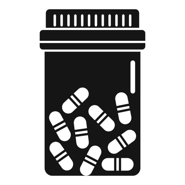 Antibiotic pill jar icon, simple style — Stock Vector