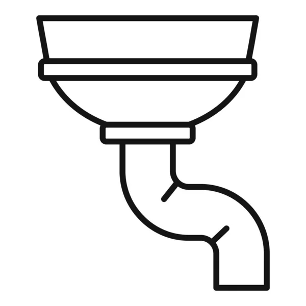 Betonová ikona okapu, styl osnovy — Stockový vektor
