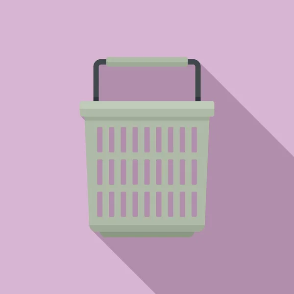 Carry big shop basket icon, flat style — Stock Vector