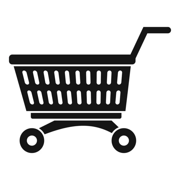 Icône de panier de supermarché, style simple — Image vectorielle