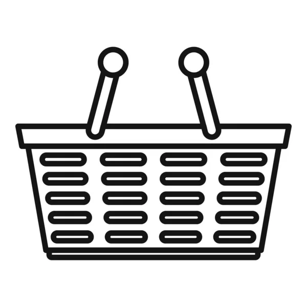 Icono de cesta de compra, estilo de esquema — Vector de stock