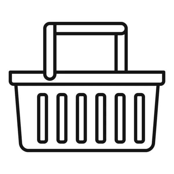 Buyer basket icon, outline style — Stock Vector