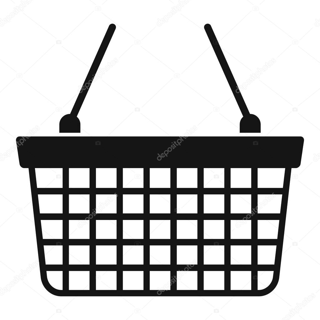 Handle shop basket icon, simple style