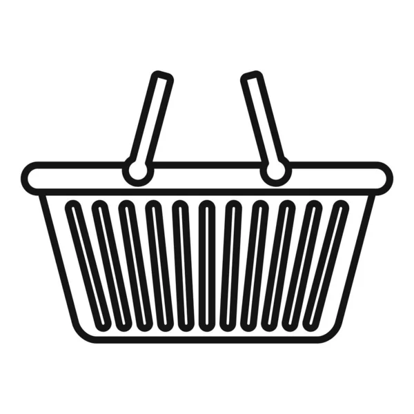 Icono de cesta de la tienda vacía, estilo de esquema — Vector de stock