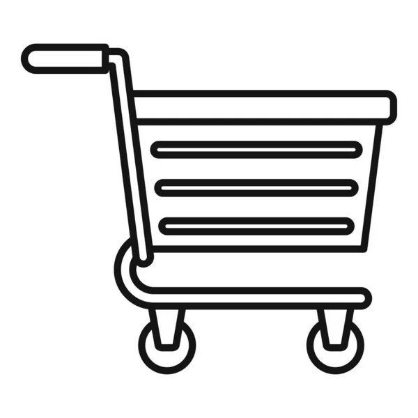 Icono de carrito de compra, estilo de esquema — Vector de stock