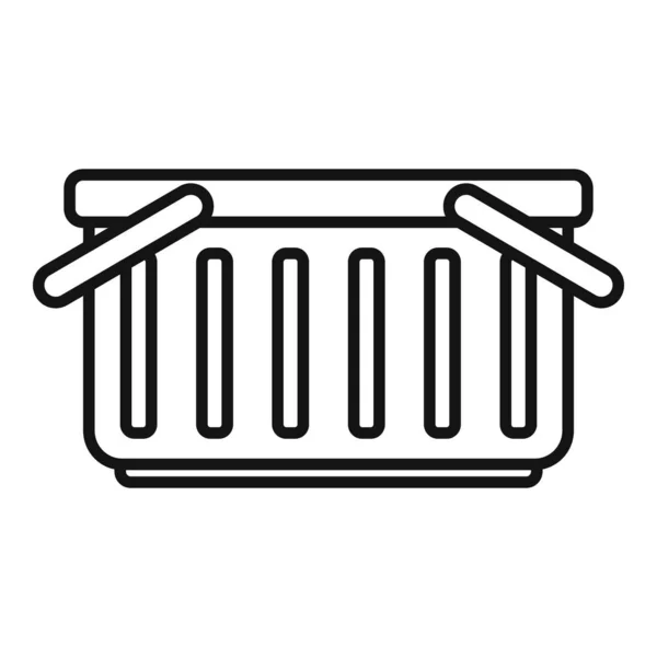 Eshop basket icon, outline style — Stock Vector